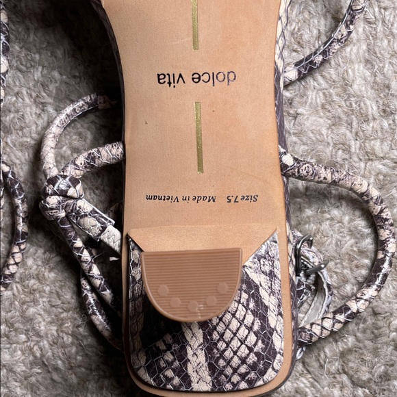 Dolce Vita Snakeskin Strappy Heels - Picture 4 of 5